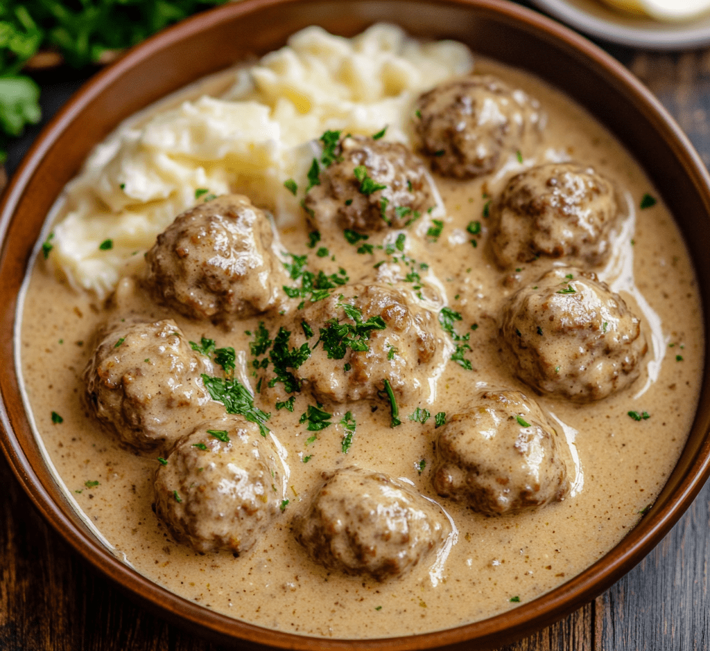 Classic Swedish Meatballs in Creamy Gravy