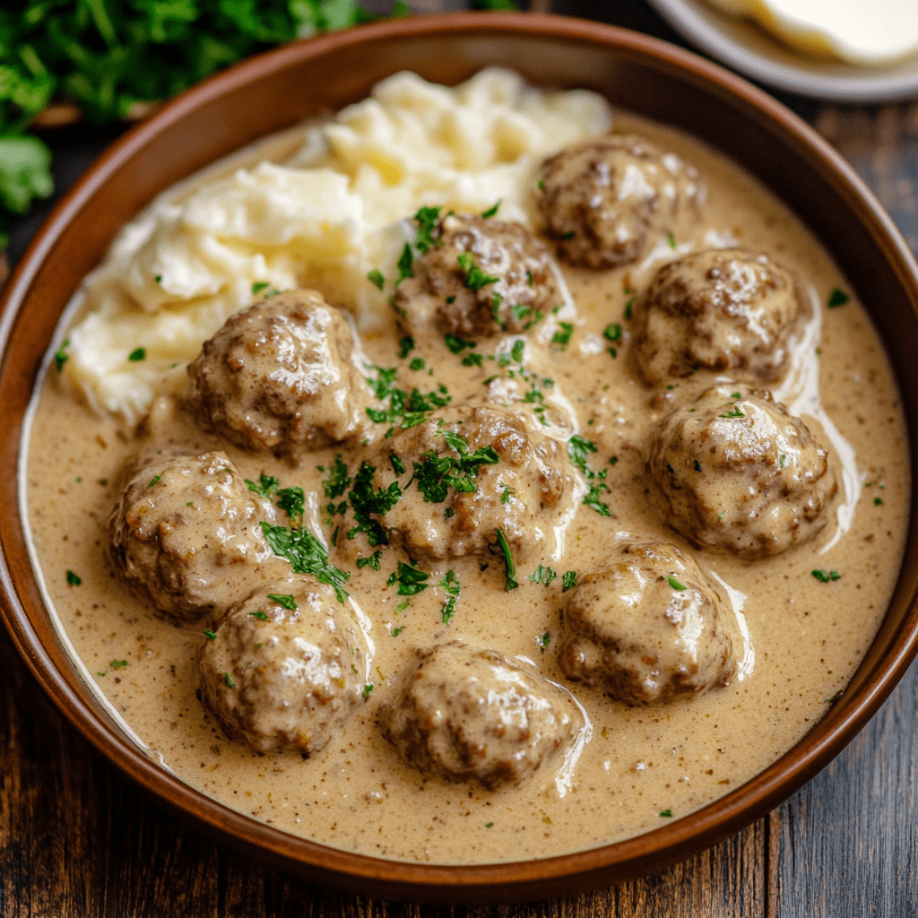 Classic Swedish Meatballs in Creamy Gravy