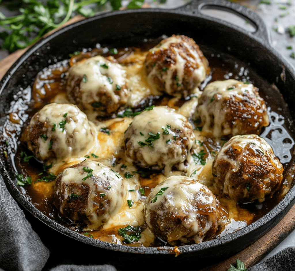 French Onion Meatballs