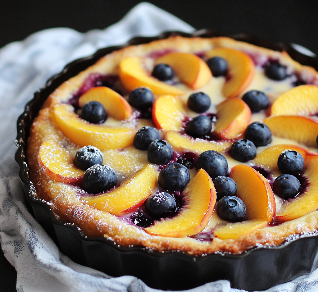 Peach Blueberry Greek Yogurt Cake