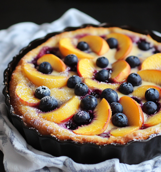 Peach Blueberry Greek Yogurt Cake