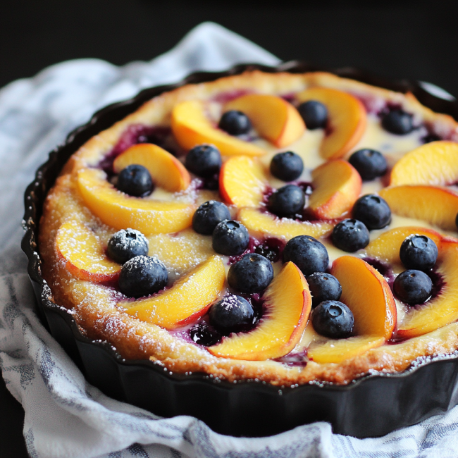 Peach Blueberry Greek Yogurt Cake