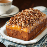 Southern Peach Bread with Pecan Praline Topping