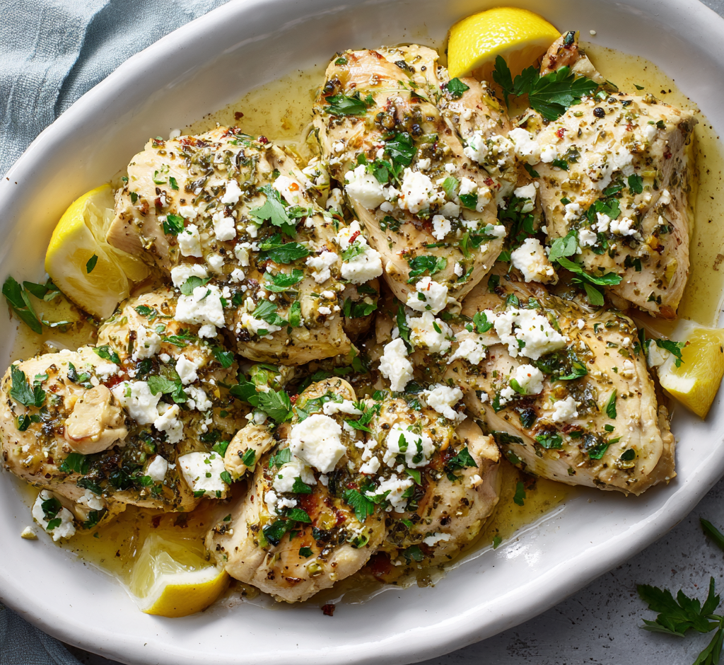 Greek Chicken with Lemon and Feta