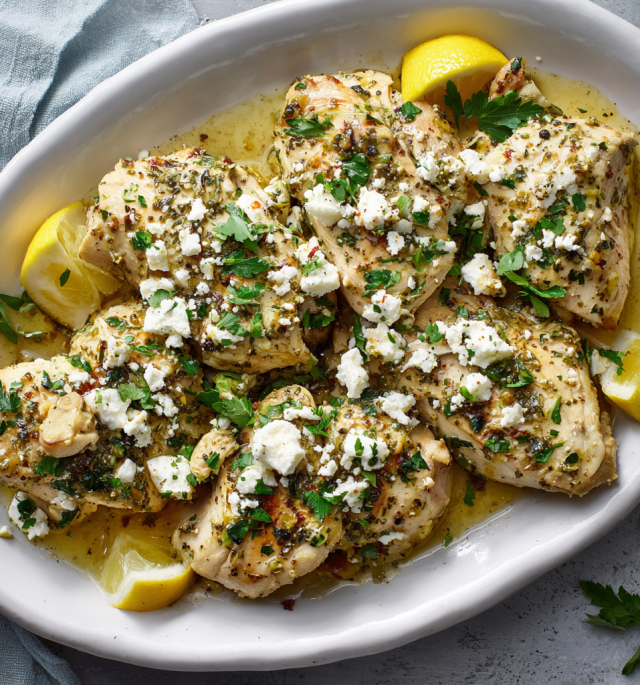 Greek Chicken with Lemon and Feta