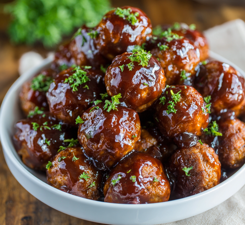 Honey BBQ Crockpot Meatballs