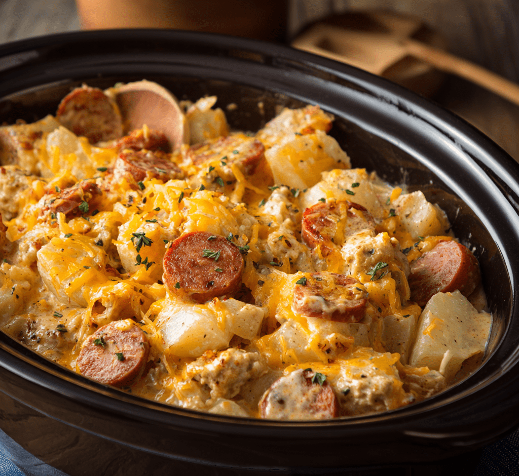 Slow Cooker Sausage and Potato Casserole