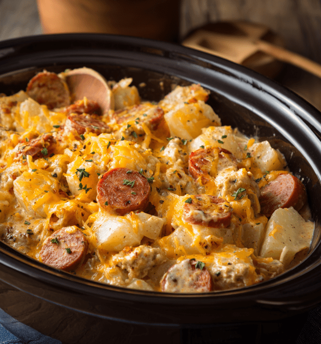 Slow Cooker Sausage and Potato Casserole