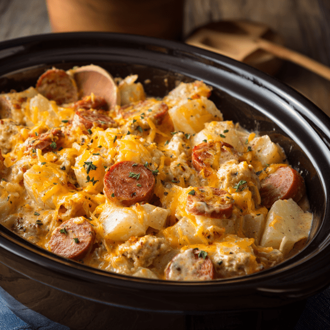 Slow Cooker Sausage and Potato Casserole