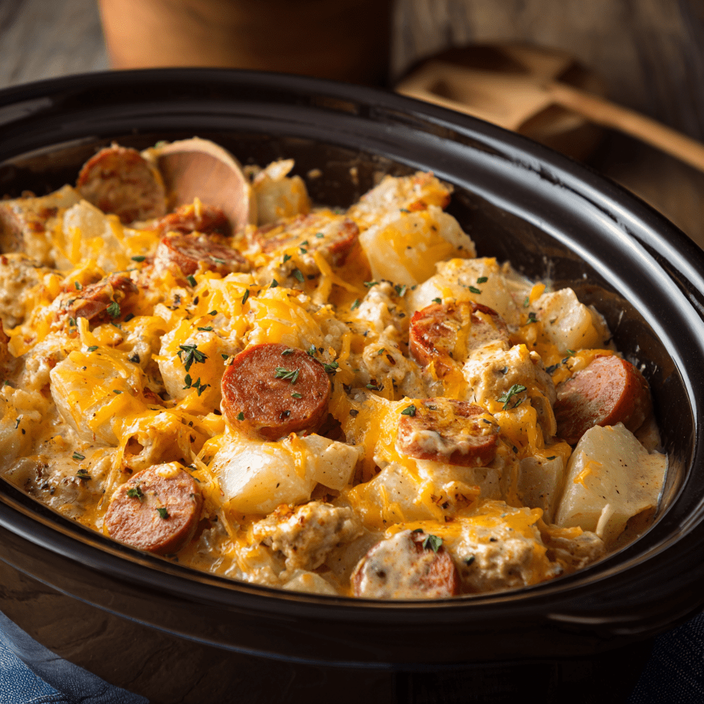 Slow Cooker Sausage and Potato Casserole