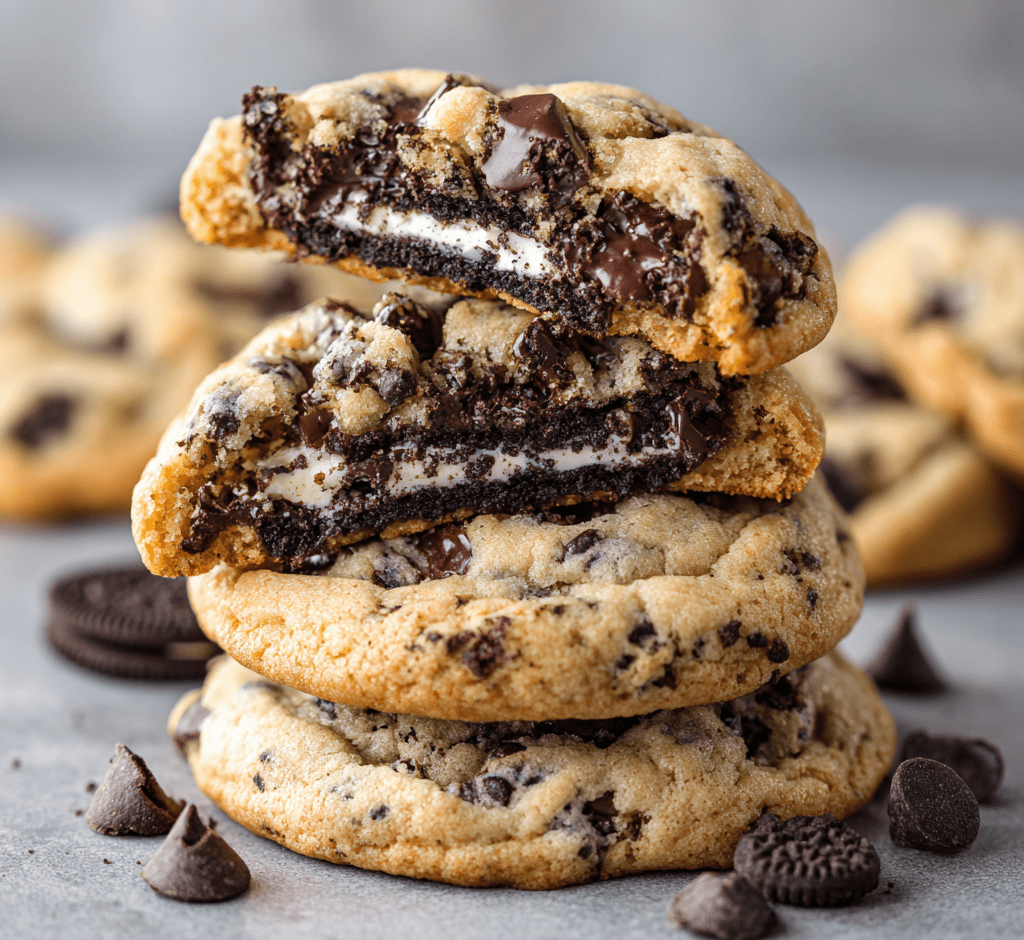 Oreo Stuffed Chocolate Chip Cookies