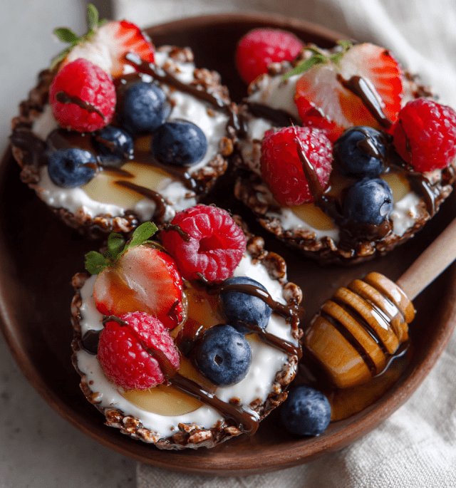 Chocolate Rice Cake Yogurt Bites