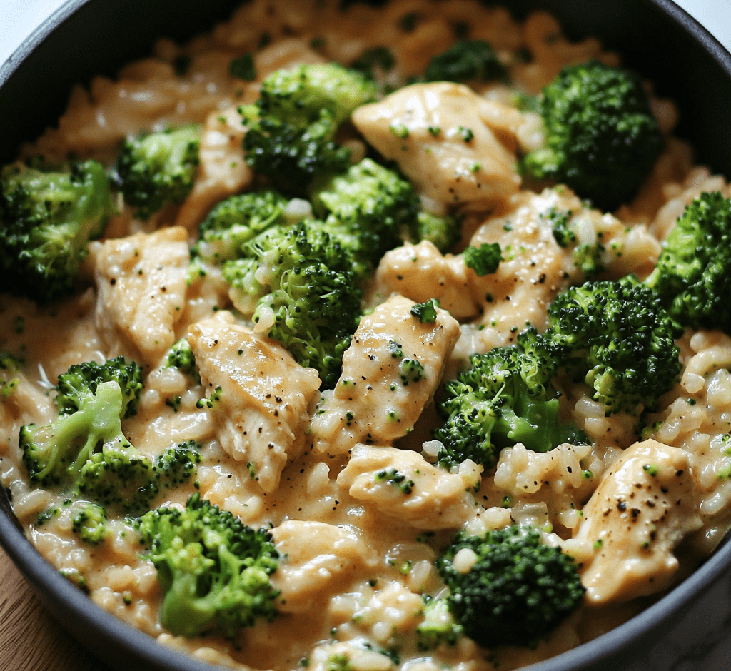 One Pot Chicken Broccoli and Rice