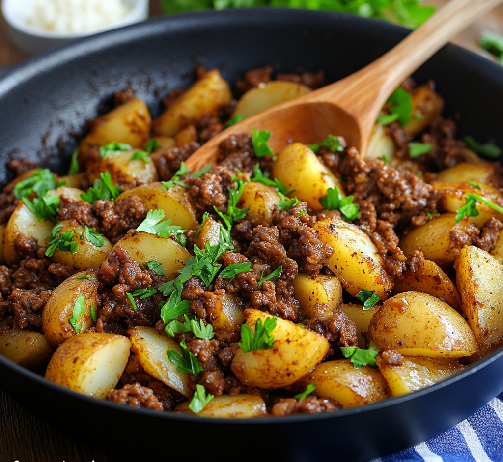 Ground Beef and Potatoes Skillet