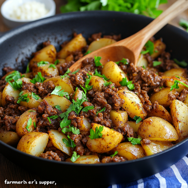 Ground Beef and Potatoes Skillet