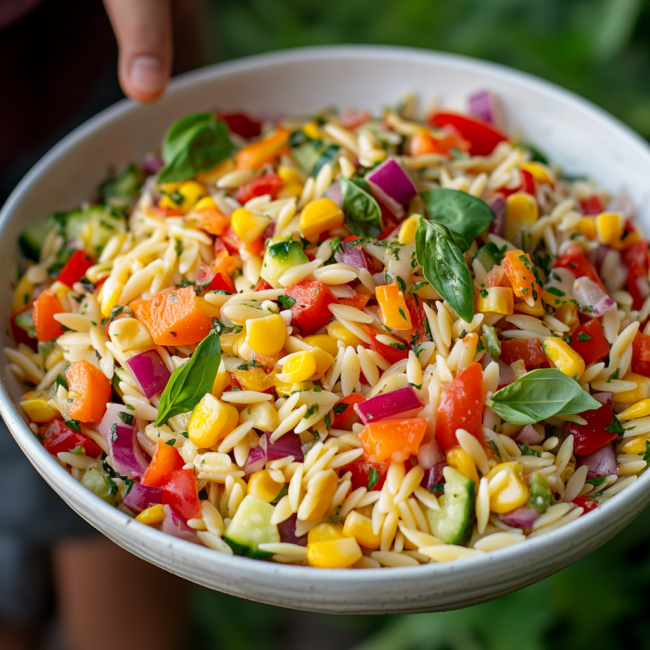 Rainbow Orzo Salad