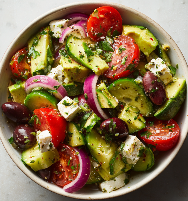 Greek Salad with Avocado