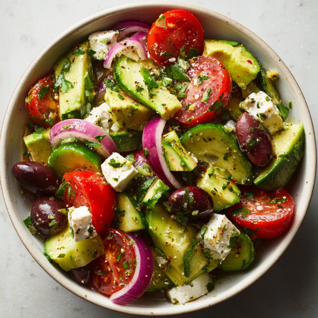 Greek Salad with Avocado