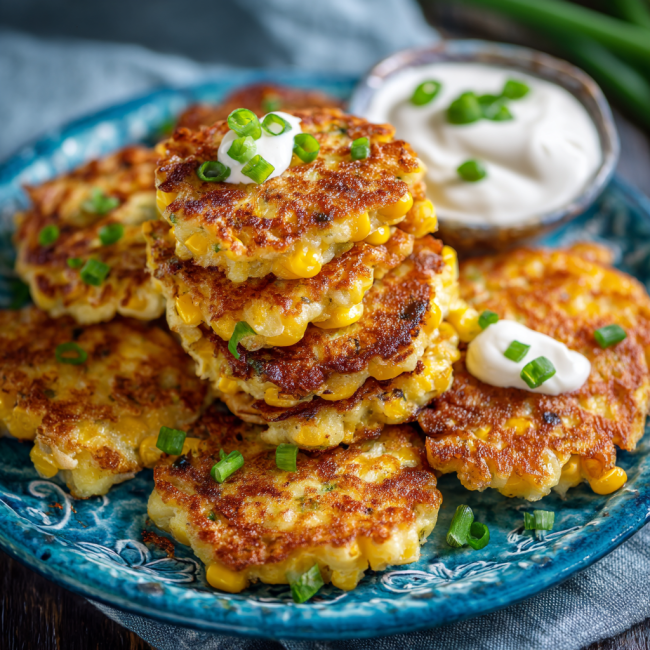 Cheesy Corn Fritters