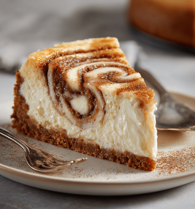 Blender Cinnamon Roll Cheesecake