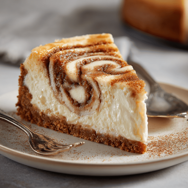 Blender Cinnamon Roll Cheesecake