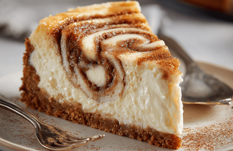 Blender Cinnamon Roll Cheesecake
