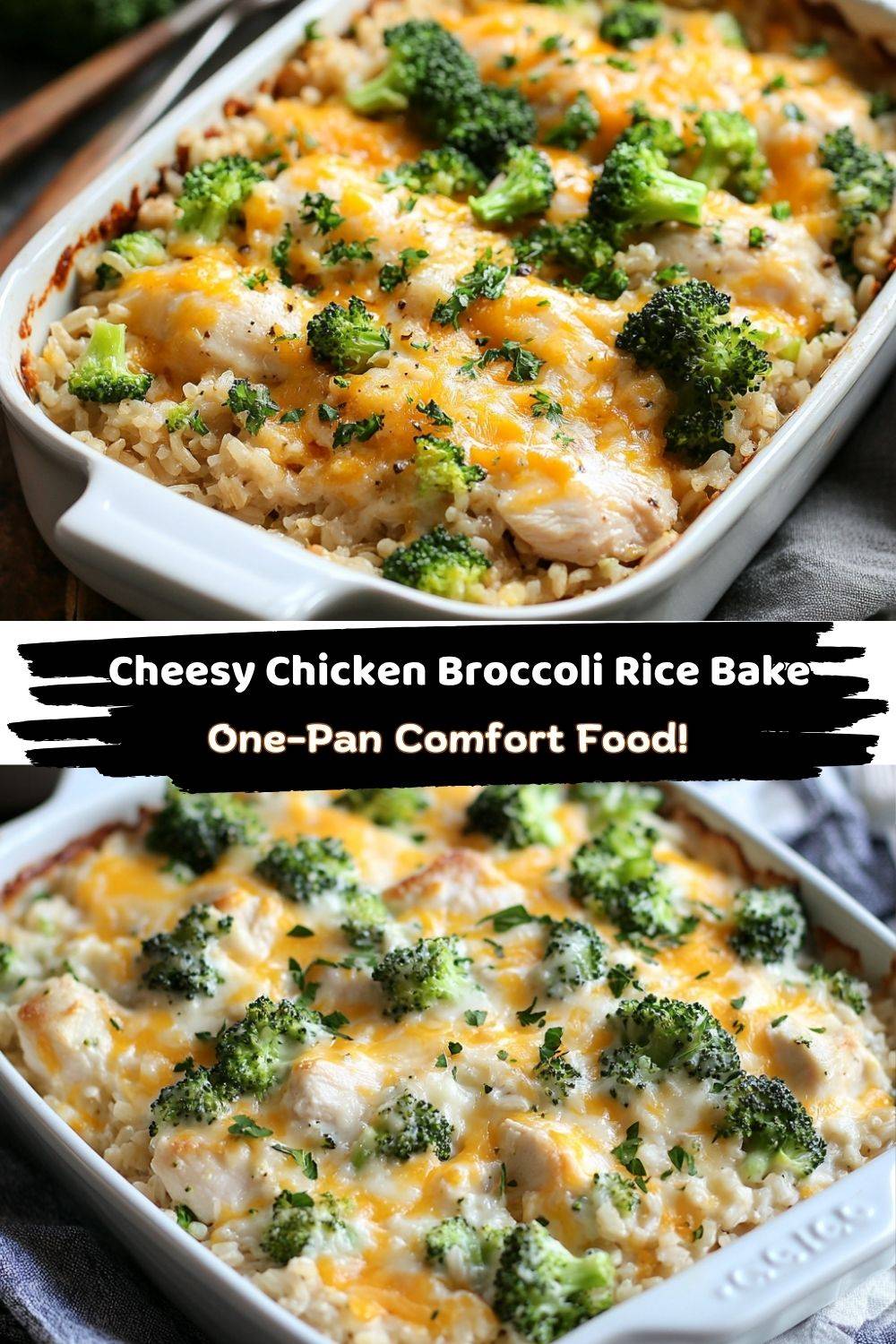 Cheesy Chicken Broccoli Rice Bake