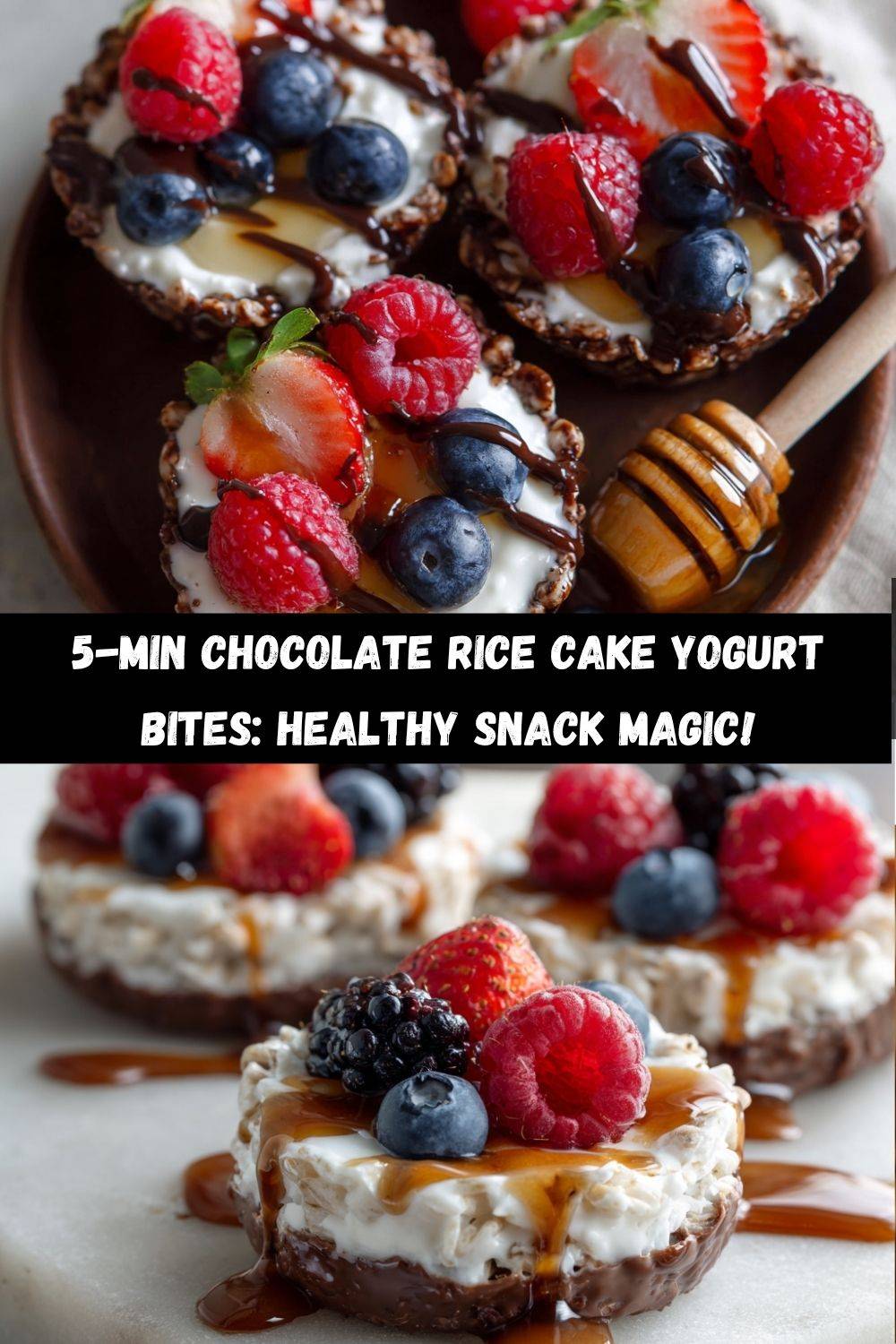 Chocolate Rice Cake Yogurt Bites