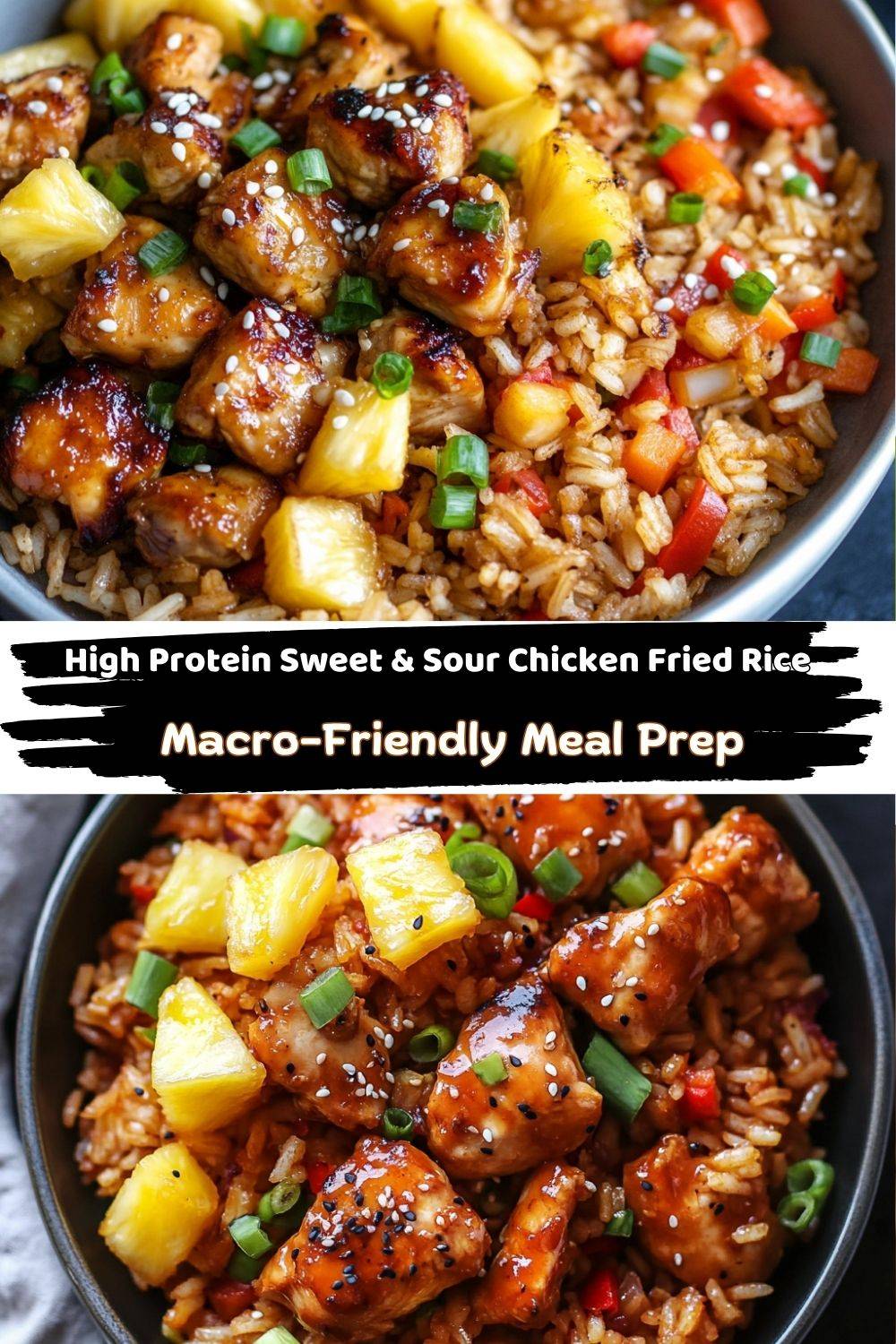 High Protein Sweet & Sour Chicken Fried Rice