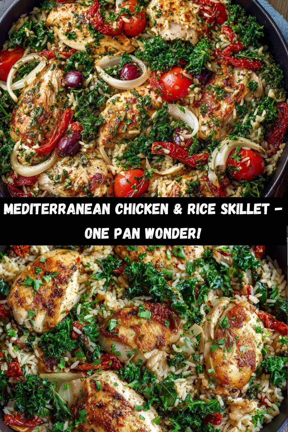Mediterranean Chicken and Rice Skillet