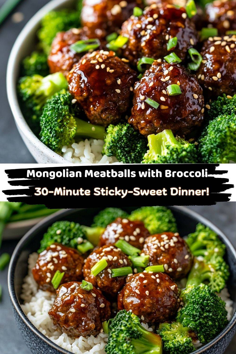 Mongolian Meatballs with Broccoli