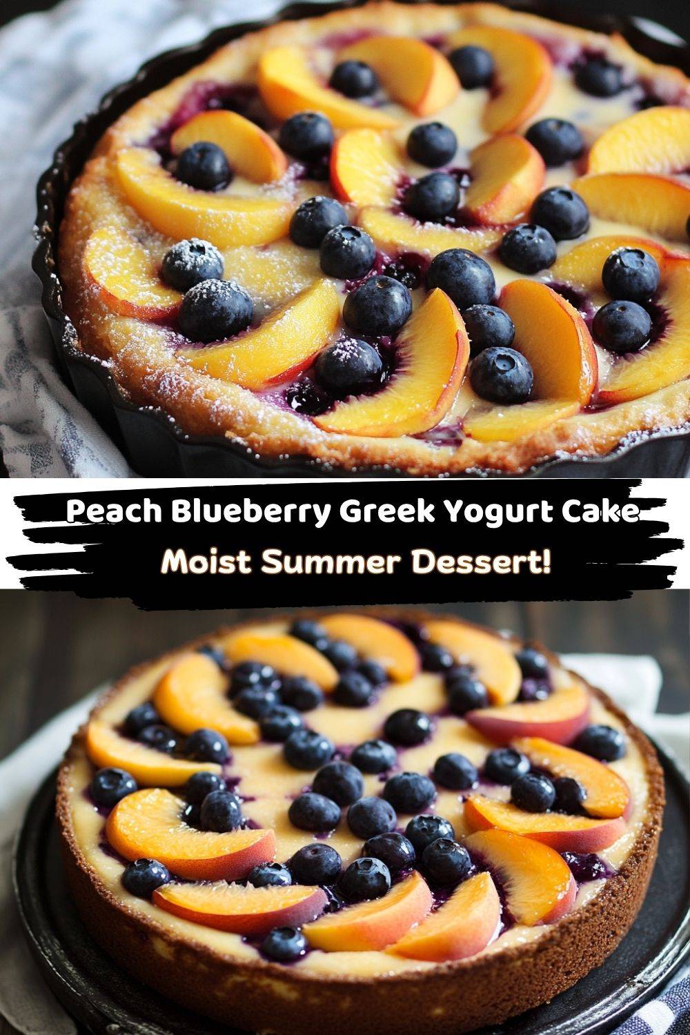 Peach Blueberry Greek Yogurt Cake