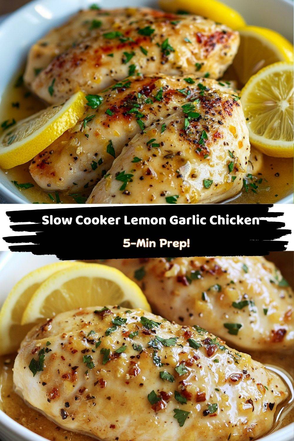 Slow Cooker Lemon Garlic Chicken