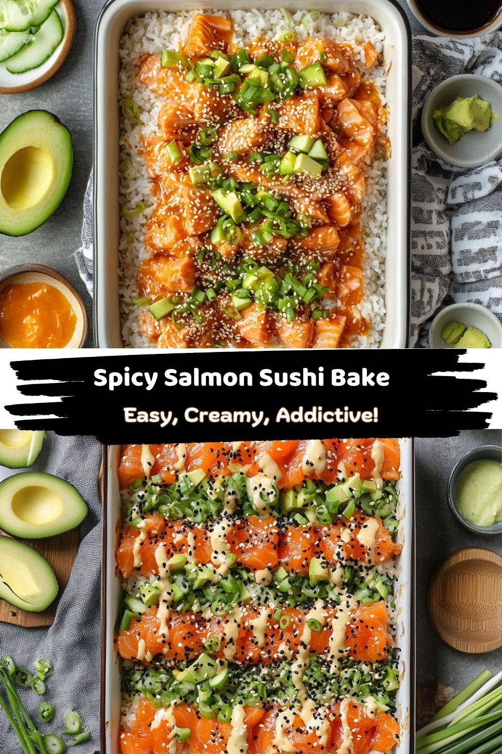 Spicy Salmon Sushi Bake