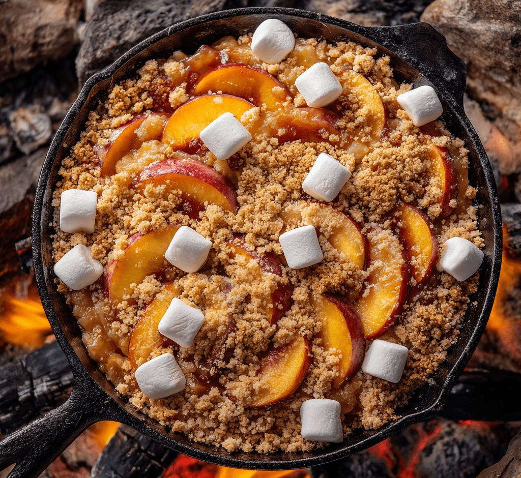 Campfire Peach S’mores Cobbler