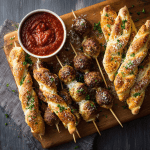 Meatball Breadstick Skewers