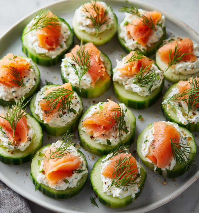 Cucumber Salmon Bites