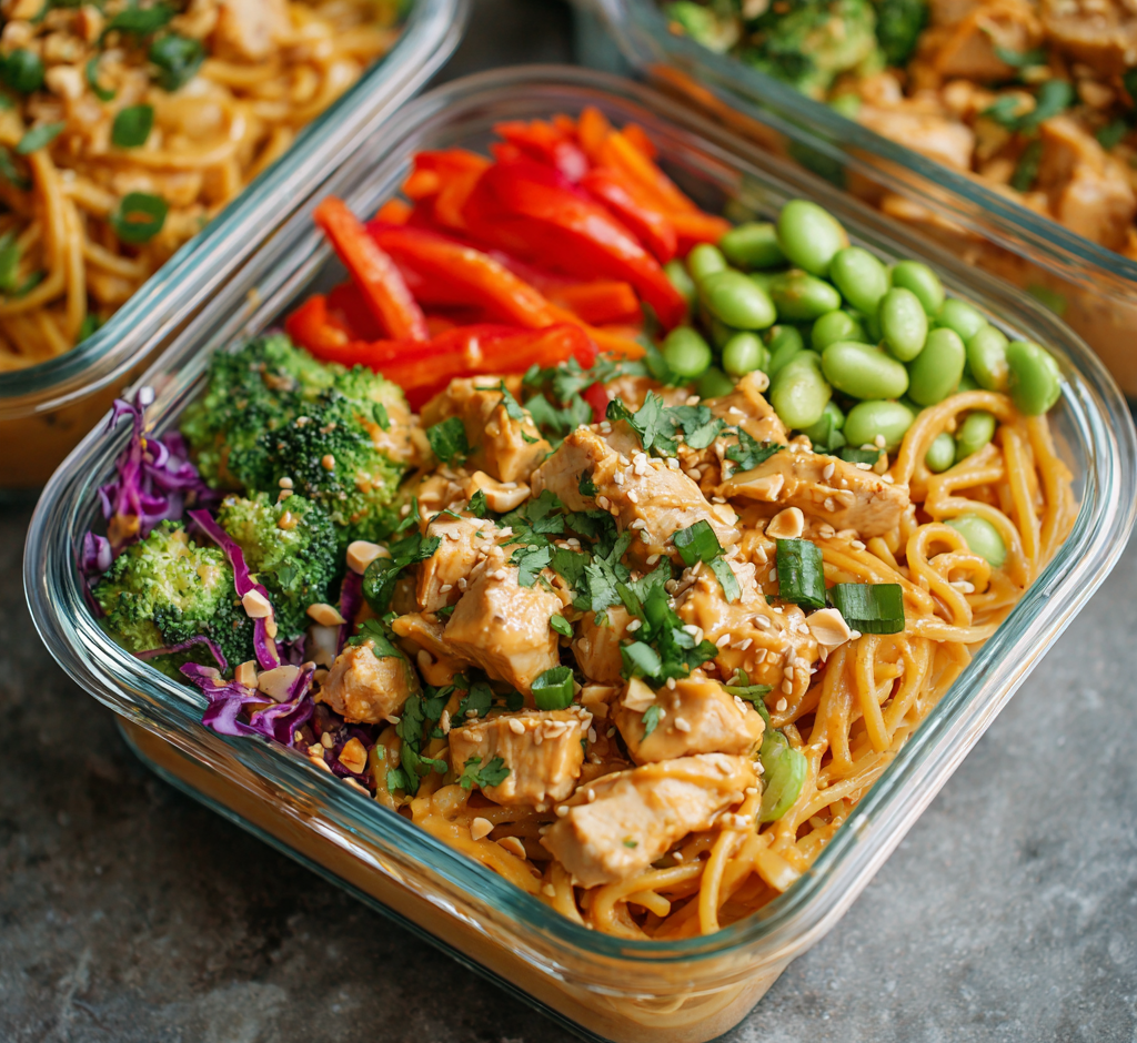 Thai Peanut Chicken Meal Prep Bowls
