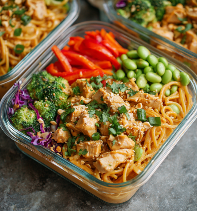 Thai Peanut Chicken Meal Prep Bowls
