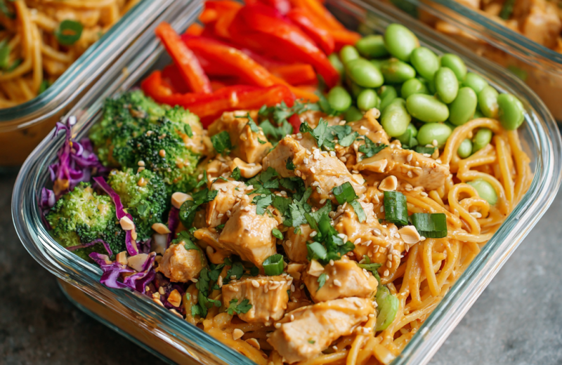 Thai Peanut Chicken Meal Prep Bowls