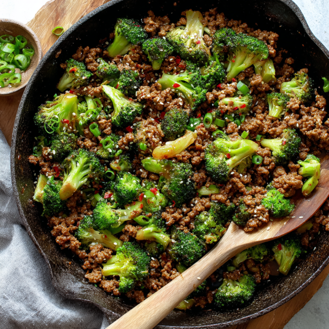 Ground Beef & Broccoli Skillet