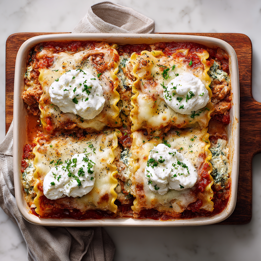 Chicken Lasagna Roll Ups
