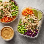 Peanut Chicken Cold Noodle Prep Bowls