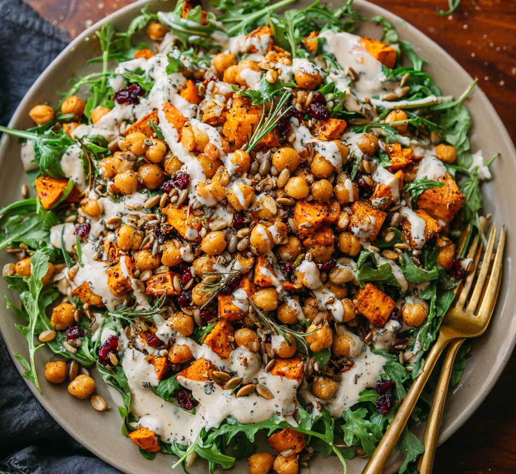 Roasted Chickpea and Sweet Potato Salad