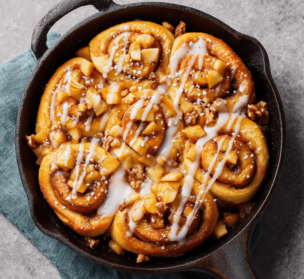 Apple-Stuffed Pumpkin Cinnamon Rolls