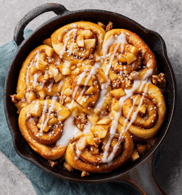 Apple-Stuffed Pumpkin Cinnamon Rolls