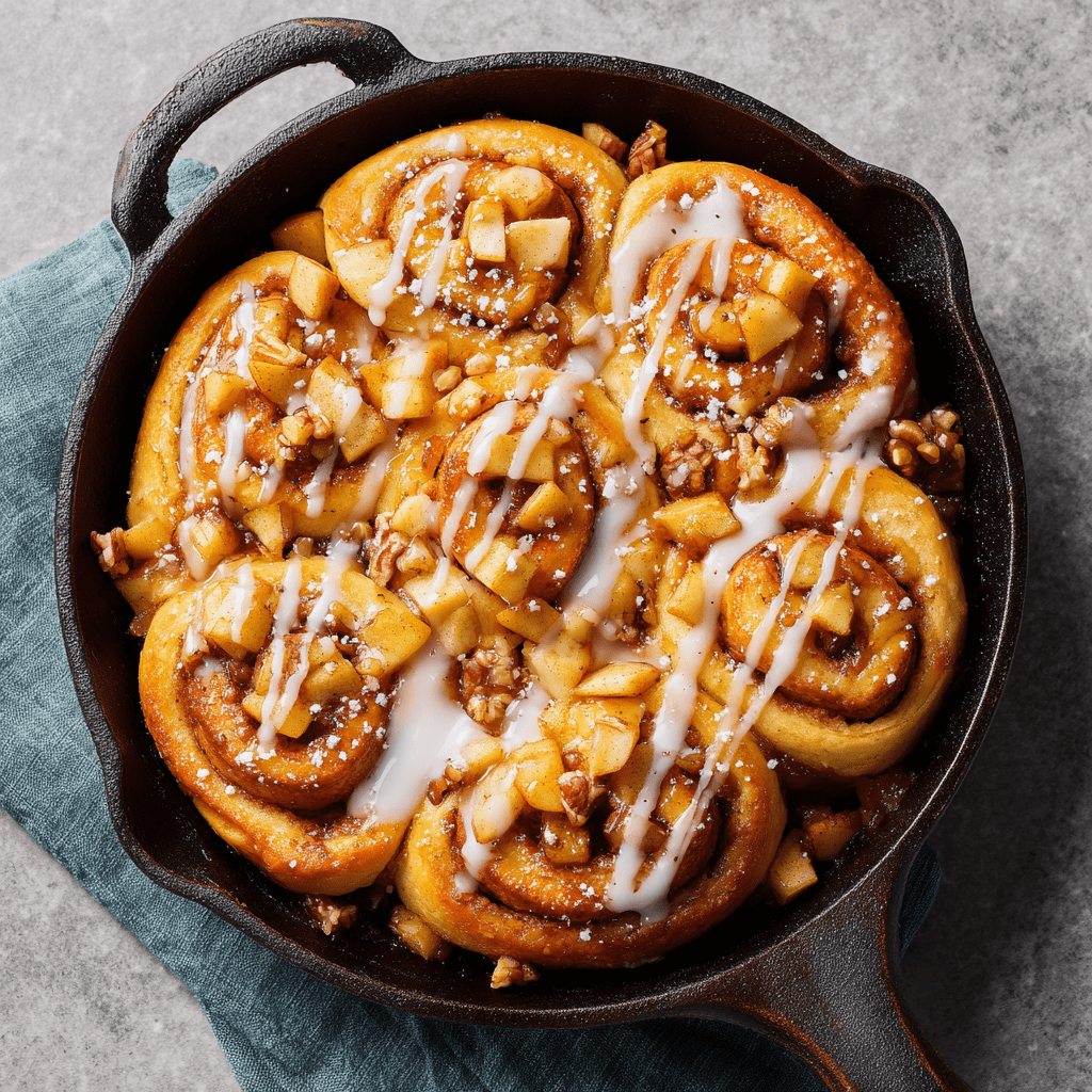 Apple-Stuffed Pumpkin Cinnamon Rolls