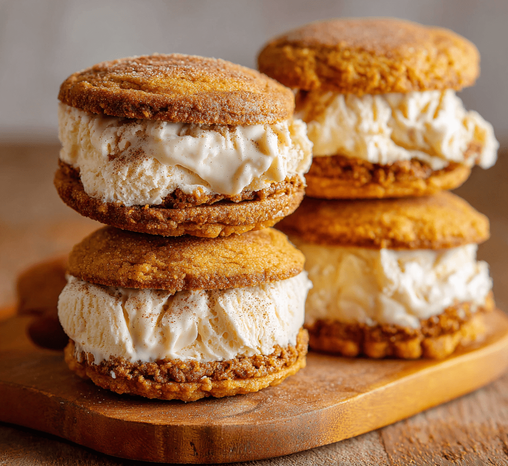 Pumpkin Cinnamon Apple Ice Cream Sandwiches