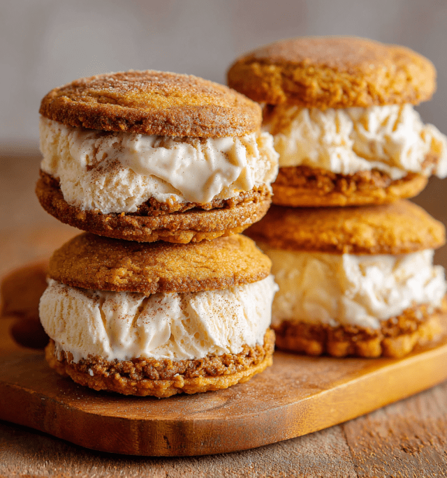 Pumpkin Cinnamon Apple Ice Cream Sandwiches