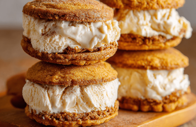 Pumpkin Cinnamon Apple Ice Cream Sandwiches